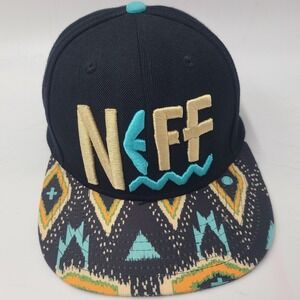 Neff Hat Snapback Black Flat Brim Skate Skateboard Surf Acrylic Blend Casual Men